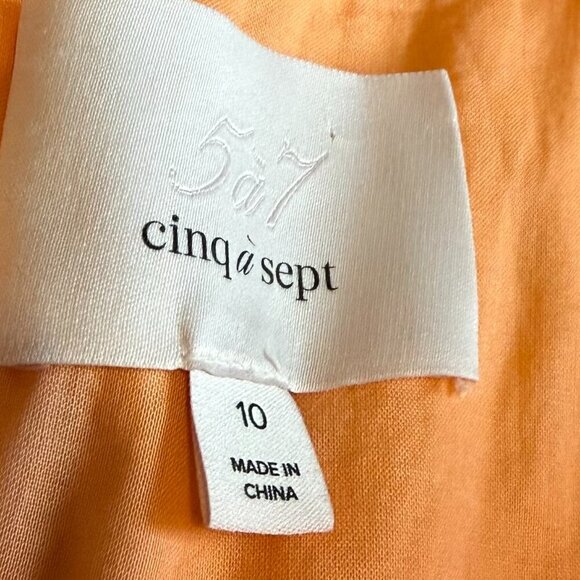 Cinq a Sept Kilah Orange A-Line Dress Sleeveless Defined Waist Size 10 Women's - Picture 13 of 14